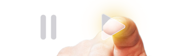 Illustrasjon på avspilling - finger som trykker på play